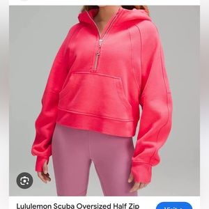 Lululemon Oversized Scuba Half Zip Hoodie in Lipgloss